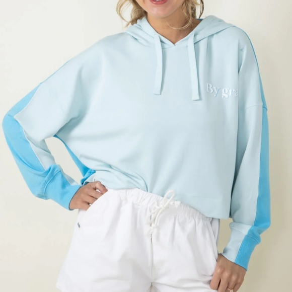 Simply Southern Color Block Through Faith Cropped Hoodie for Women XXL - Picture 5 of 12